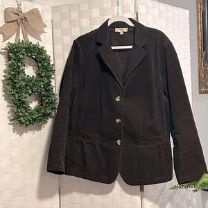 Talbots Chocolate Brown Cord Blazer